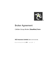 Steadfast ACE Broker Agreement