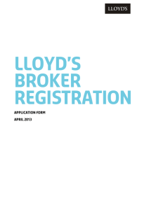 Lloyd's Broker Registration Form