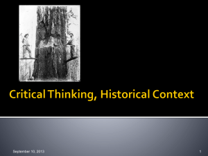 Critical Thinking – History – sep10 -2013