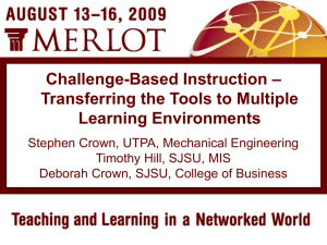 Challenge-Based Instruction – Transferring the Tools to Multiple
