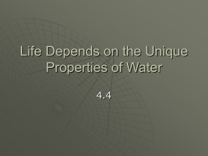 Life Depends on the Unique Properties of Water