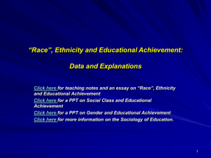Ethnicity and Educational Achievement