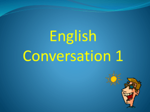 Welcome to English Conversation 1 - Dongguk Chris