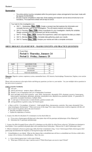 Summative and Exam Preparation Handout Semester 1 2012