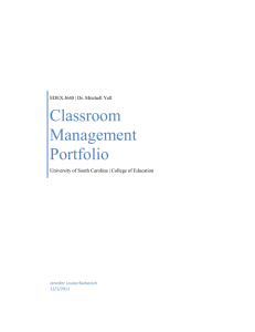 Classroom Management Portfolio