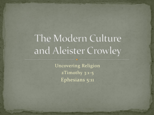 The Modern Culture and Aleister Crowley