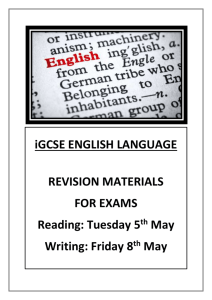iGCSE English Language revision booklet