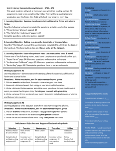 Daily Lesson Objectives and Suggested Student Pacing Guide