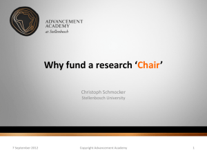 Why fund a research 'Chair'