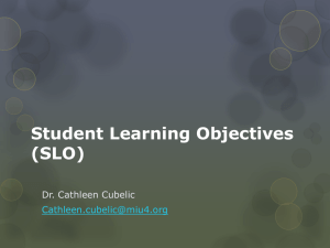 Student Learning Objectives (SLO)