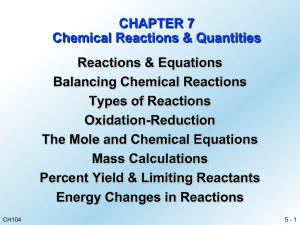 Chemical Reactions - faculty at Chemeketa