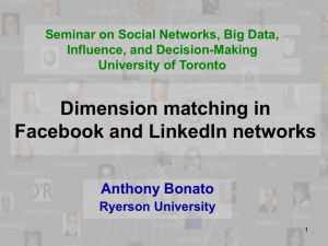 Dimension matching in Facebook and LinkedIn networks