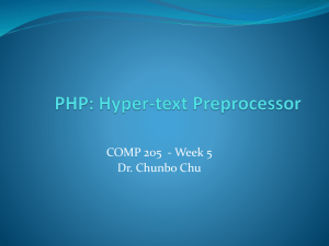 PHP * An Introduction - Computing Sciences