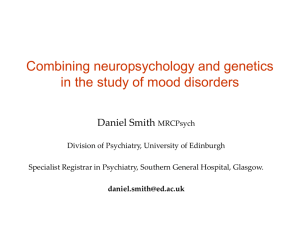 Combining neuropsychology and genetics in the study of mood