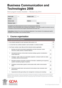 Work program review checklist - Queensland Curriculum and