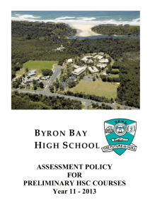 HSC Assessment Policy - Information for 2012 HSC