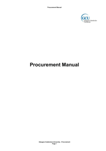 Procurement Manual - Glasgow Caledonian University