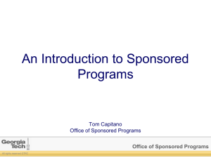 Sponsored Programs - Georgia Institute of Technology