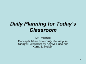 Daily Planning for Today's Mathematics Classroom