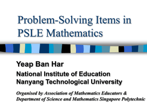 Problem-Solving Items in PSLE Mathematics