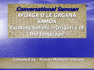 ORIGIN OF THE SAMOAN LANGUAGE existing beliefs FINAL