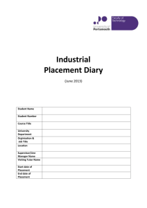 A Guide to the Placement Diary