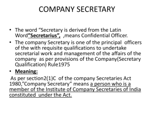 Company Secretary PPT