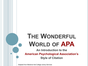 The Wonderful World of APA