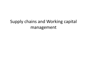 Supply chains and Working capital management