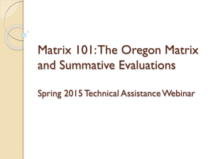 Matrix 101 - Oregon Department of Education