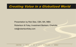 Creating Value in a Global Marketplace