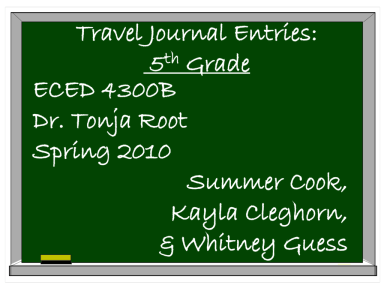 preteen travel journal entry