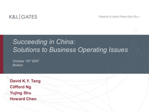 Succeeding in China: Solutions to Business Operating