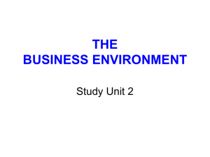 THE BUSINESS ENVIRONMENT