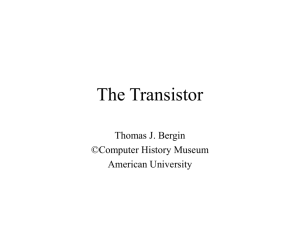 The Transistor - American University Computing History Museum