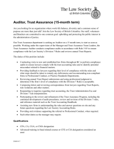 Auditor, Trust Assurance (15-month term)