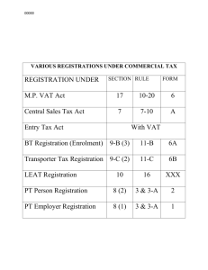 Registrations under Commercial Tax
