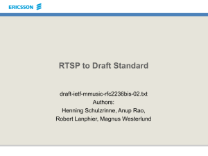 RTSP to Draft Standard