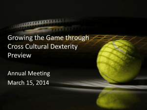 Growing the Game through Crosscultural Dexterity