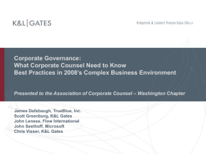 Corporate Governance - Association of Corporate Counsel
