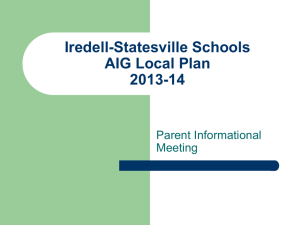 Iredell-Statesville Schools AIG Local Plan 2013-14