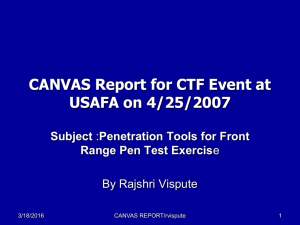CANVAS Report for CTF Event at USAFA on 4/25/2007