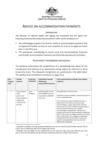 Final Recommendations on Accommodation Payments
