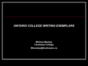 Ontario College Writing Exemplars