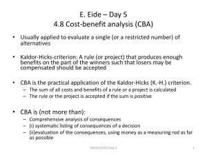4.8 Cost-benefit analysis (CBA)