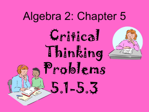 Algebra 2: Chapter 5