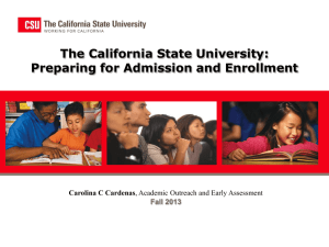 Preparing for Admission at CSU - The California State University