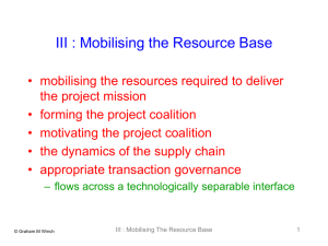 5 : Mobilising the Resource Base