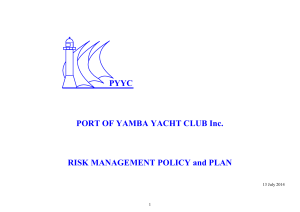 risk management plan - Port of Yamba Yacht Club