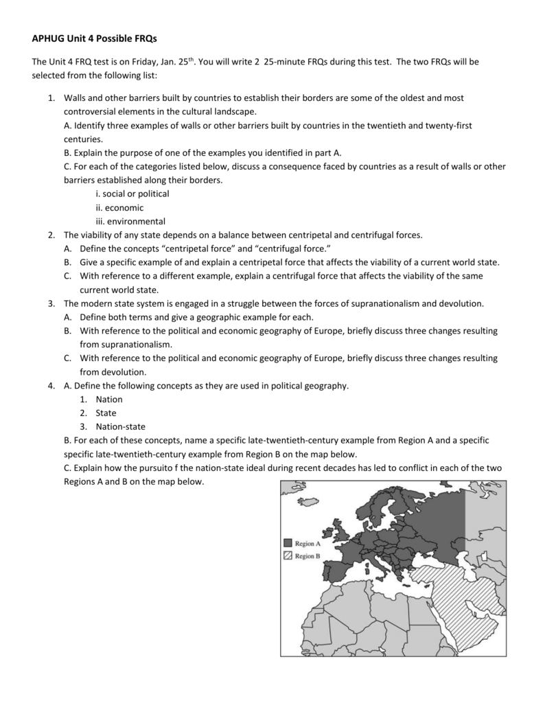 Ap Human Geography Unit 4 Study Guide Answers Study Poster